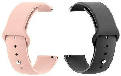 BLACK LOVIES 20MM SOFT SILICON BELT Smart Watch Strap(Black, Pink)