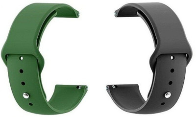 BLACK LOVIES 20MM SOFT SILICON BELT Smart Watch Strap(Black, Green)