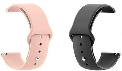 BLACK LOVIES 20MM SOFT SILICON BELT Smart Watch Strap(Black, Pink)