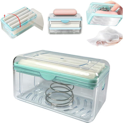 Dankhra 2 in1 Soap Cleaning Storage Foaming Box Non-Slip Sink Countertop Soap Organizer(Multicolor)