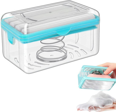 FerxiicExpo Soap Cleaning Storage Foaming Box with Bubbler,Soap Saver Box Case for Bathroom(White)