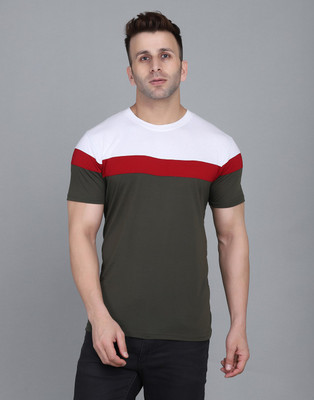 IESHNE LIFESTYLE Printed Men Round Neck Dark Green, White, Maroon T-Shirt