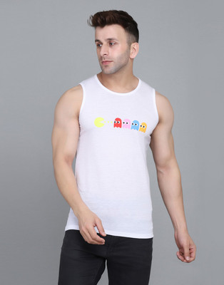 IESHNE LIFESTYLE Printed Men Round Neck White T-Shirt