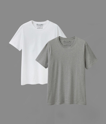 Semantic Solid Men Round Neck Multicolor T-Shirt