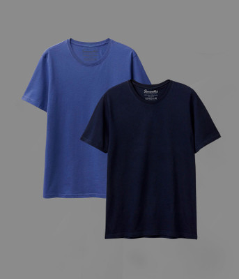 Semantic Solid Men Round Neck Multicolor T-Shirt