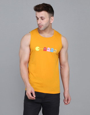 IESHNE LIFESTYLE Printed Men Round Neck Yellow T-Shirt