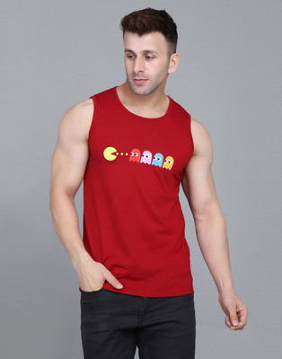 IESHNE LIFESTYLE Printed Men Round Neck Maroon T-Shirt