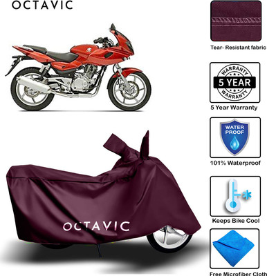 octavic Waterproof Two Wheeler Cover for Bajaj(Pulsar 220F, Maroon)