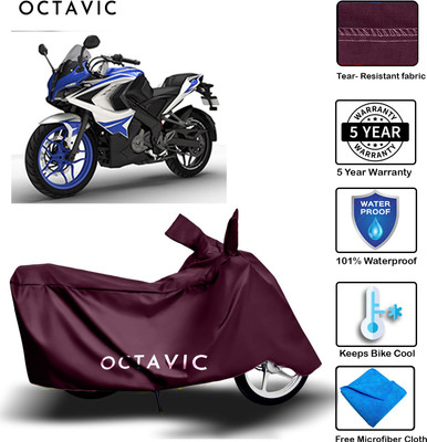 octavic Waterproof Two Wheeler Cover for Bajaj(Pulsar RS 200, Maroon)