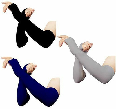 Aadishwar Creations Cotton Arm Sleeve For Men & Women(Free, Blue, Grey, Black)