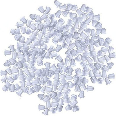 navjai Rubber Earring Stoppers Safety Back for Earing Backpush Clear Bullet Clutch 75pc