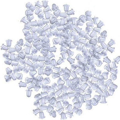 navjai Rubber Earring Stoppers Safety Back for Earing Backpush Clear 200pc