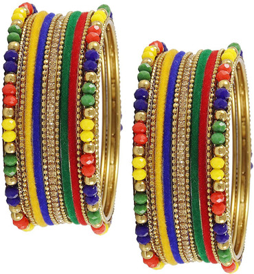 HOMOZE Metal Zircon Bangle Set(Pack of 22)