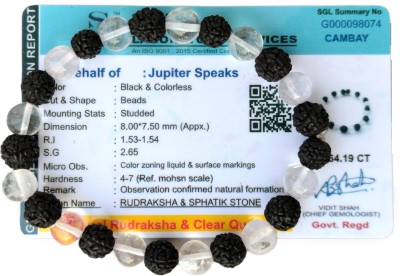 jupiter speaks Crystal, Rudraksha Quartz Bracelet