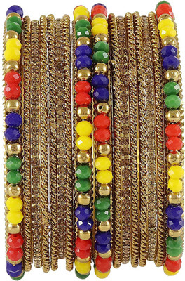 HOMOZE Metal Zircon Bangle Set(Pack of 16)