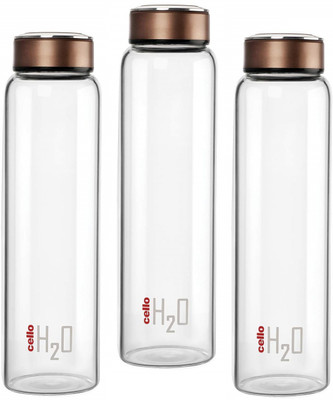 cello 1000 ml Glass Bottle(Pack of 3, Copper)