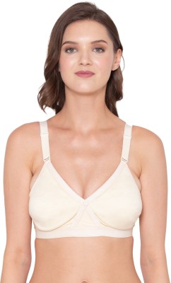SOUMINIE Souminie Women's Cotton Seamless Plus Size Bra- Cross Fit Women Full Coverage Non Padded Bra(Beige)