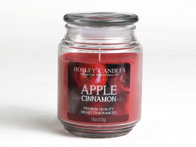 Hosley Apple Cinnamon Fragrance Jar Perfect for Home Decor|90 Hours Burn Time Candle(Red, Pack of 1)