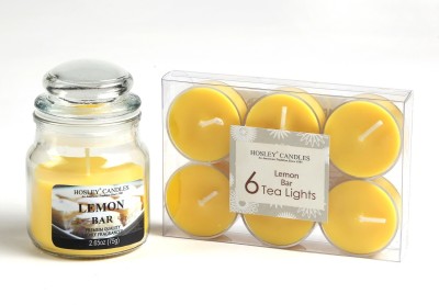 Hosley Lemon Bar Fragrance Jar with Scented Tealights|Burn Time 15 Hours Candle(Yellow, Pack of 7)