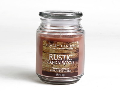 Hosley Rustic Sandalwood Fragrance Jar Candle|Perfect for Home Decor|Burn Time 90 Hours Candle(Brown, Pack of 1)