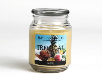 Hosley Tropical Mist Fragrance Jar Perfect for Home Decor|Burn Time 90 Hours Candle(Yellow, Pack of 1)