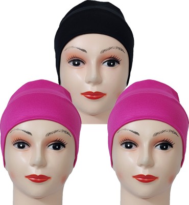 Jazz Mode Solid Skull Cap Cap(Pack of 3)