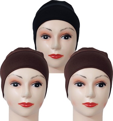 Jazz Mode Solid Skull Cap Cap(Pack of 3)