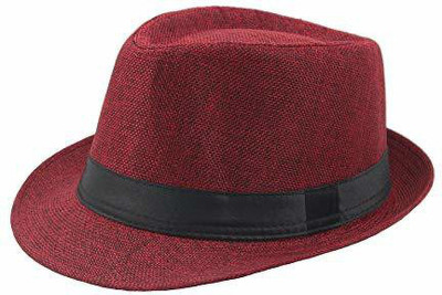 ACCERY ACCERY Red Fedora hat for Men Sports/Regular Cap Cap