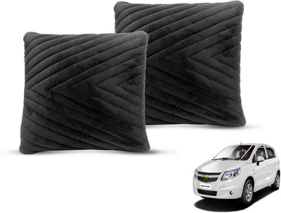 MOCKHE Black Velvet Car Pillow Cushion for Chevrolet(Square, Pack of 2)