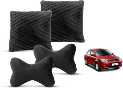 MOCKHE Black Velvet Car Pillow Cushion for Ford(Rectangular, Pack of 4)