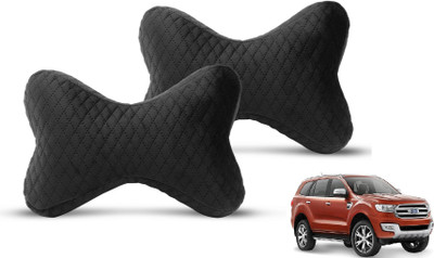 MOCKHE Black Velvet Car Pillow Cushion for Ford(Rectangular, Pack of 2)