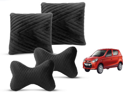 MOCKHE Black Velvet Car Pillow Cushion for Maruti Suzuki(Rectangular, Pack of 4)