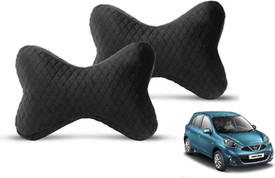 MOCKHE Black Velvet Car Pillow Cushion for Nissan(Rectangular, Pack of 2)