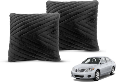 MOCKHE Black Velvet Car Pillow Cushion for Toyota(Square, Pack of 2)