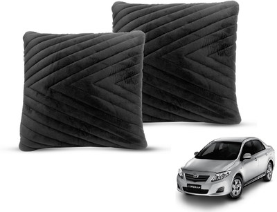 MOCKHE Black Velvet Car Pillow Cushion for Toyota(Square, Pack of 2)
