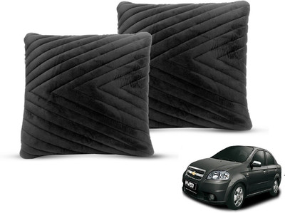 MOCKHE Black Velvet Car Pillow Cushion for Chevrolet(Square, Pack of 2)