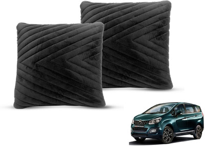 MOCKHE Black Velvet Car Pillow Cushion for Mahindra(Square, Pack of 2)