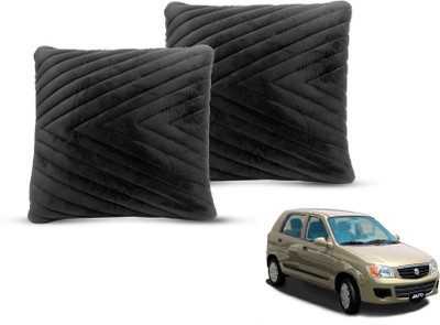 MOCKHE Black Velvet Car Pillow Cushion for Maruti Suzuki(Square, Pack of 2)