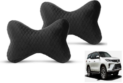 MOCKHE Black Velvet Car Pillow Cushion for Toyota(Rectangular, Pack of 2)