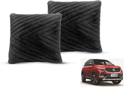 MOCKHE Black Velvet Car Pillow Cushion for MG(Square, Pack of 2)