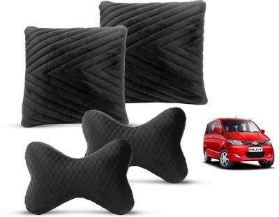 MOCKHE Black Velvet Car Pillow Cushion for Chevrolet(Rectangular, Pack of 4)