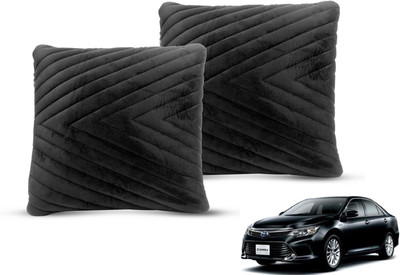 MOCKHE Black Velvet Car Pillow Cushion for Toyota(Square, Pack of 2)
