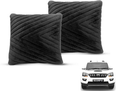 MOCKHE Black Velvet Car Pillow Cushion for Maruti Suzuki(Square, Pack of 2)