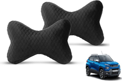 MOCKHE Black Velvet Car Pillow Cushion for Tata(Rectangular, Pack of 2)