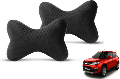 MOCKHE Black Velvet Car Pillow Cushion for Maruti Suzuki(Rectangular, Pack of 2)