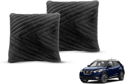 MOCKHE Black Velvet Car Pillow Cushion for Nissan(Square, Pack of 2)