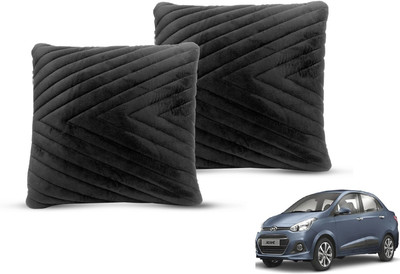 MOCKHE Black Velvet Car Pillow Cushion for Hyundai(Square, Pack of 2)