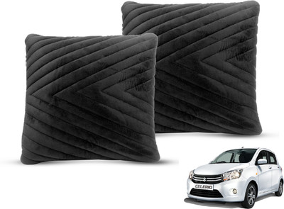 MOCKHE Black Velvet Car Pillow Cushion for Maruti Suzuki(Square, Pack of 2)