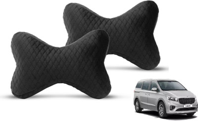 MOCKHE Black Velvet Car Pillow Cushion for Kia(Rectangular, Pack of 2)