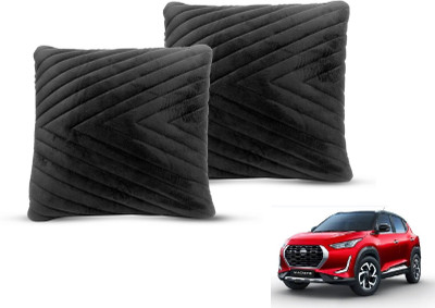 MOCKHE Black Velvet Car Pillow Cushion for Nissan(Square, Pack of 2)